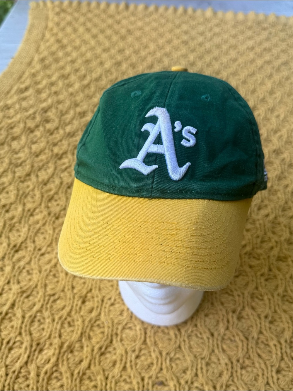 Oakland A's Athletics Baseball Cap Adjustable Green Yellow MLB Hat Youth Sports
